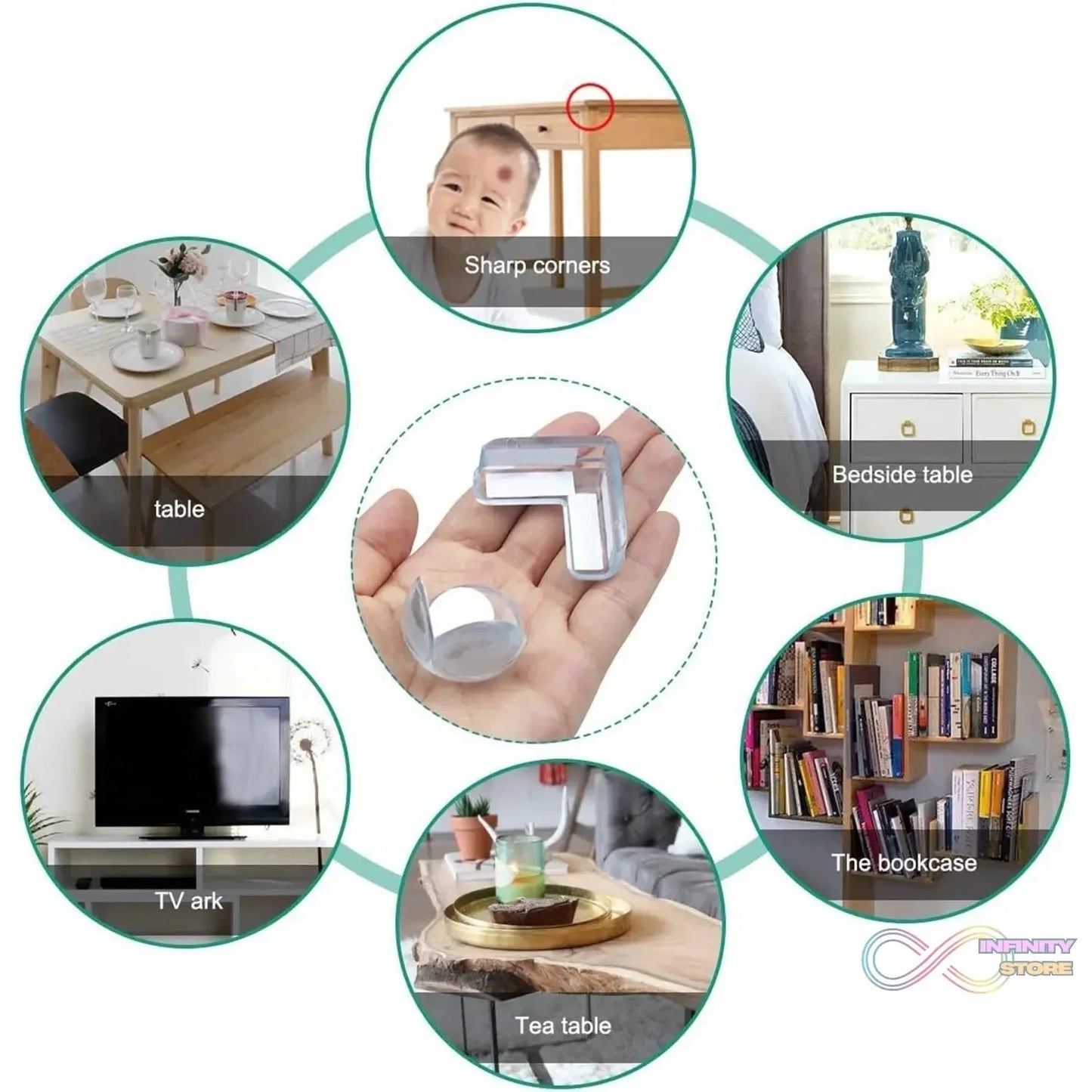 Transparent Table Corner Protector (4 Pcs Set) - infinityexculsivestore.com