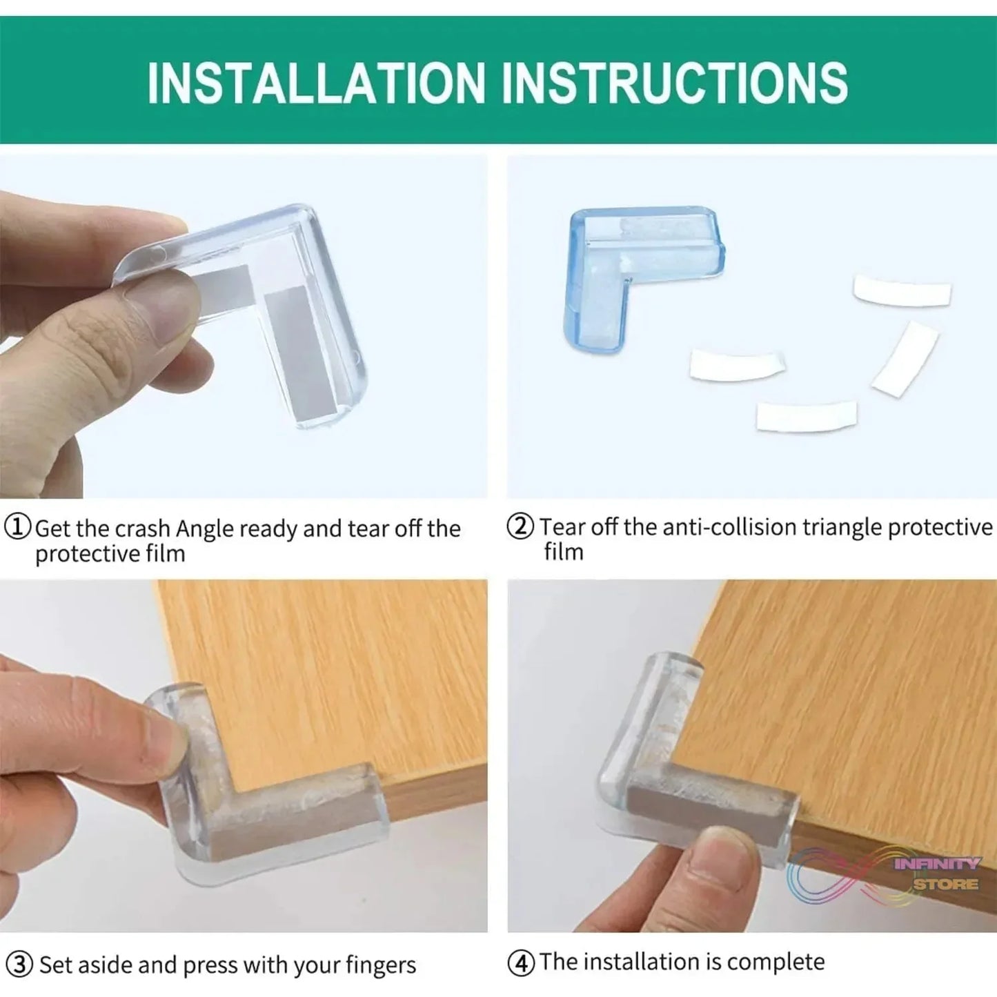 Transparent Table Corner Protector (4 Pcs Set) - infinityexculsivestore.com