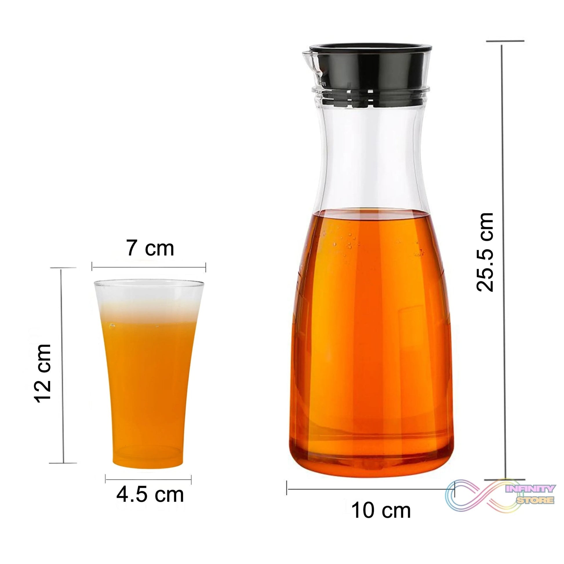 Transparent Unbreakable Water Juicy Jug and 6 Pcs. Glass Combo Set for Dining Table Office Restaurant Pitcher - infinityexculsivestore.com