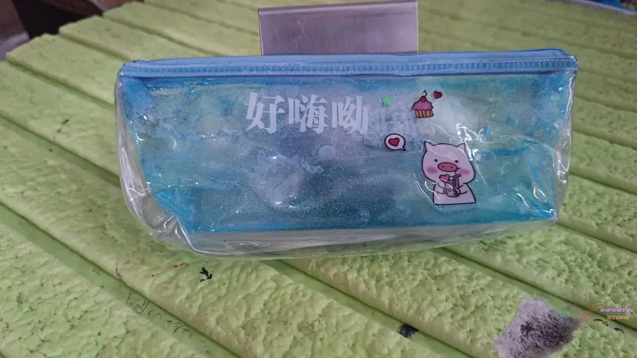 Transparent Unicorn Water Glitter Gel Pencil Zip Pouch (1 Pc) - infinityexculsivestore.com