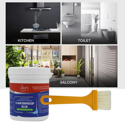 Transparent Waterproof Glue 250g with Brush, Leakage Protection Outdoor Bathroom Wall Tile Window Roof, Anti - Leakage Agent, sealant glue, Roof Sealant Waterproof Gel - infinityexculsivestore.com