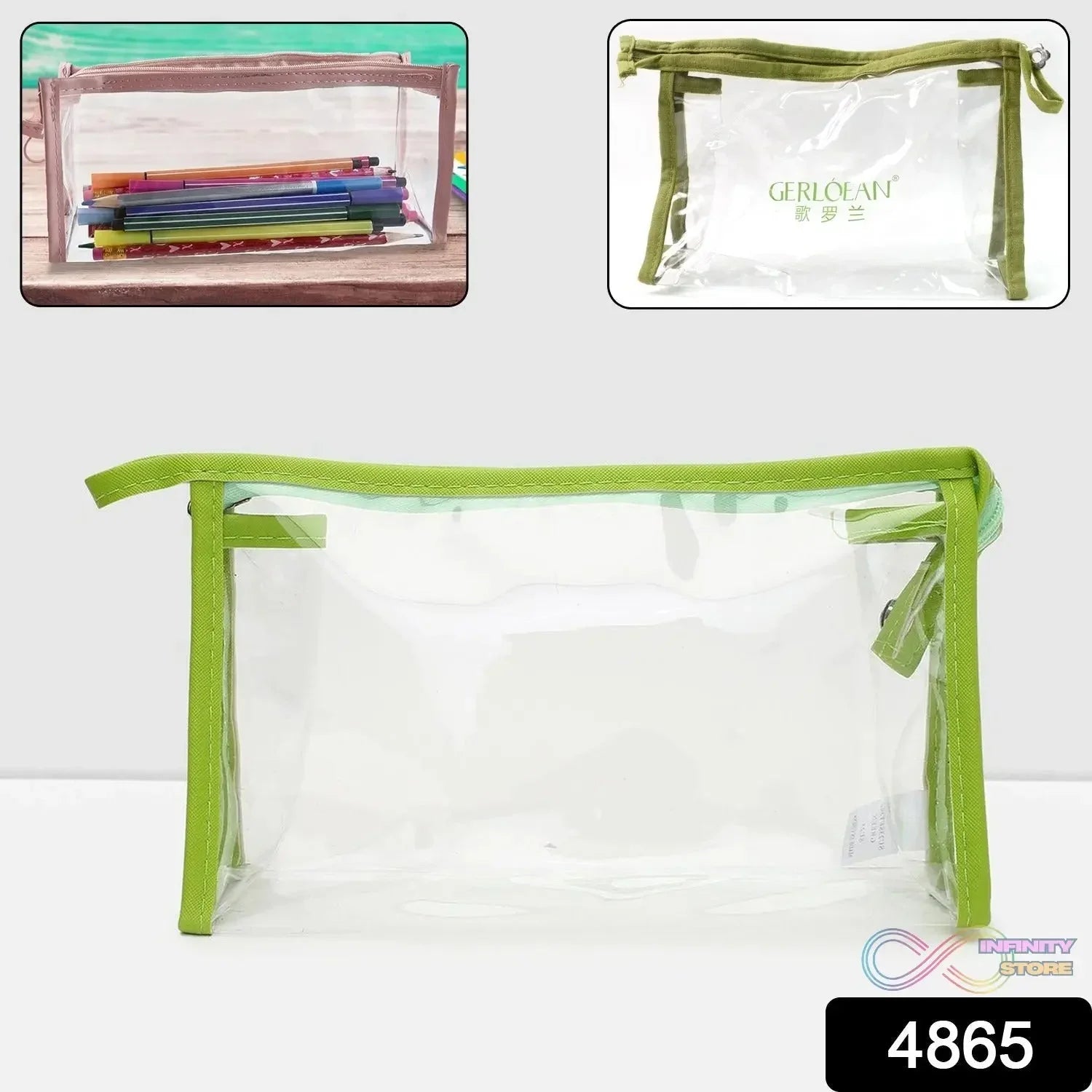 Transparent Zipper Closing Pouch (1 Pc) - infinityexculsivestore.com