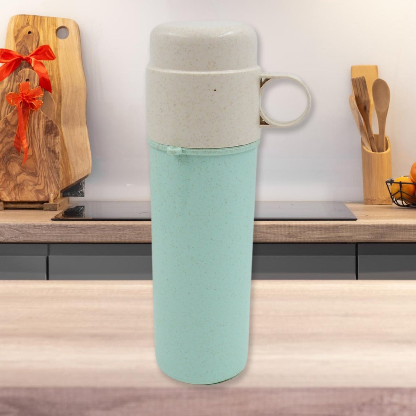 Travel Coffee Cup Portable Water Bottle Wheat Straw Coffee Tea Mug Coffee Mug with Lids for Coffee Tea Portable for School (300 ML Approx) - infinityexculsivestore.com