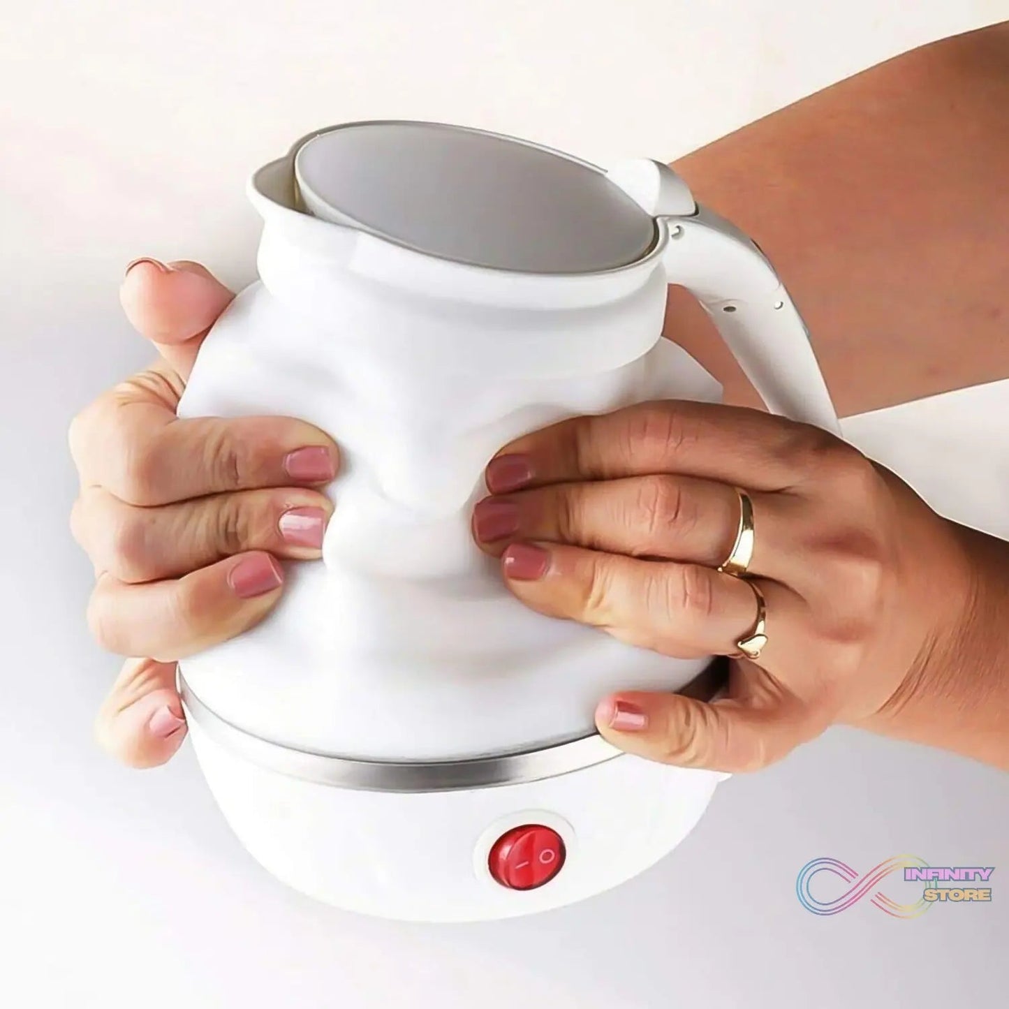 Travel Folding Electric Kettle 600W - (304 Stainless Steel & Silicone) - infinityexculsivestore.com