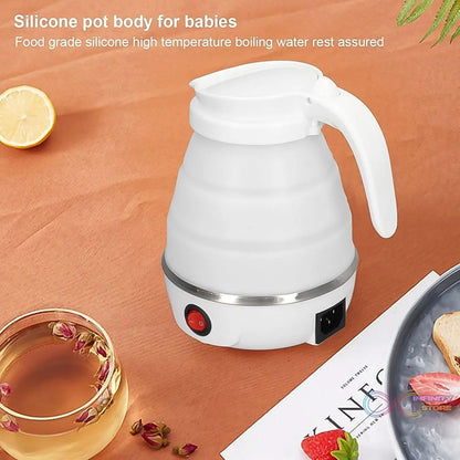 Travel Folding Electric Kettle 600W - (304 Stainless Steel & Silicone) - infinityexculsivestore.com
