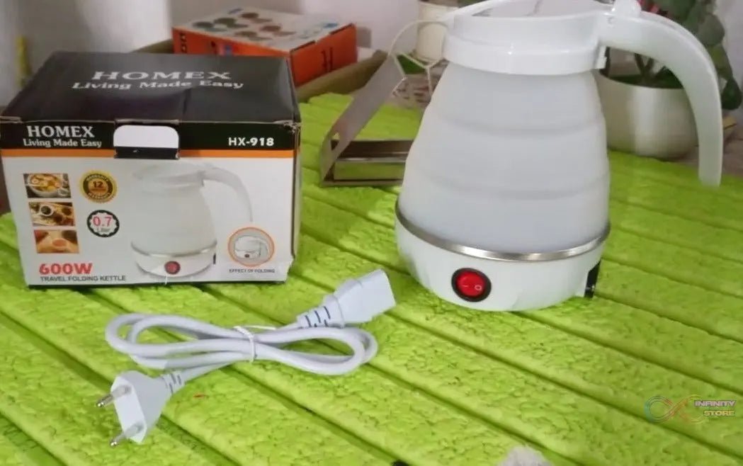 Travel Folding Electric Kettle 600W - (304 Stainless Steel & Silicone) - infinityexculsivestore.com