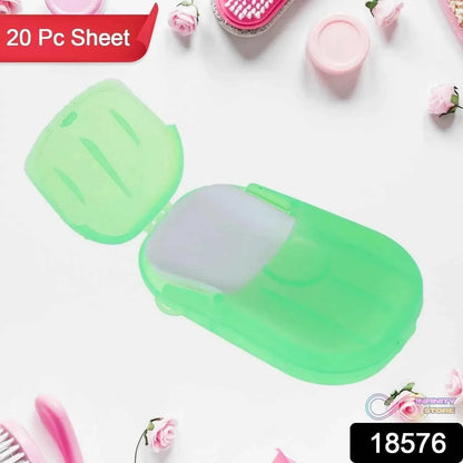 Travel Paper Soap Sheet with Mini Box (20 Sheets in a Pack Approx / Mix Color) - infinityexculsivestore.com