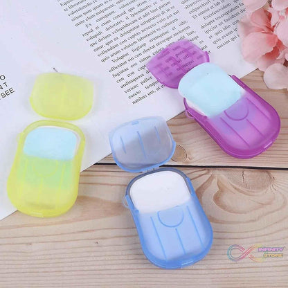 Travel Paper Soap Sheet with Mini Box (20 Sheets in a Pack Approx / Mix Color) - infinityexculsivestore.com