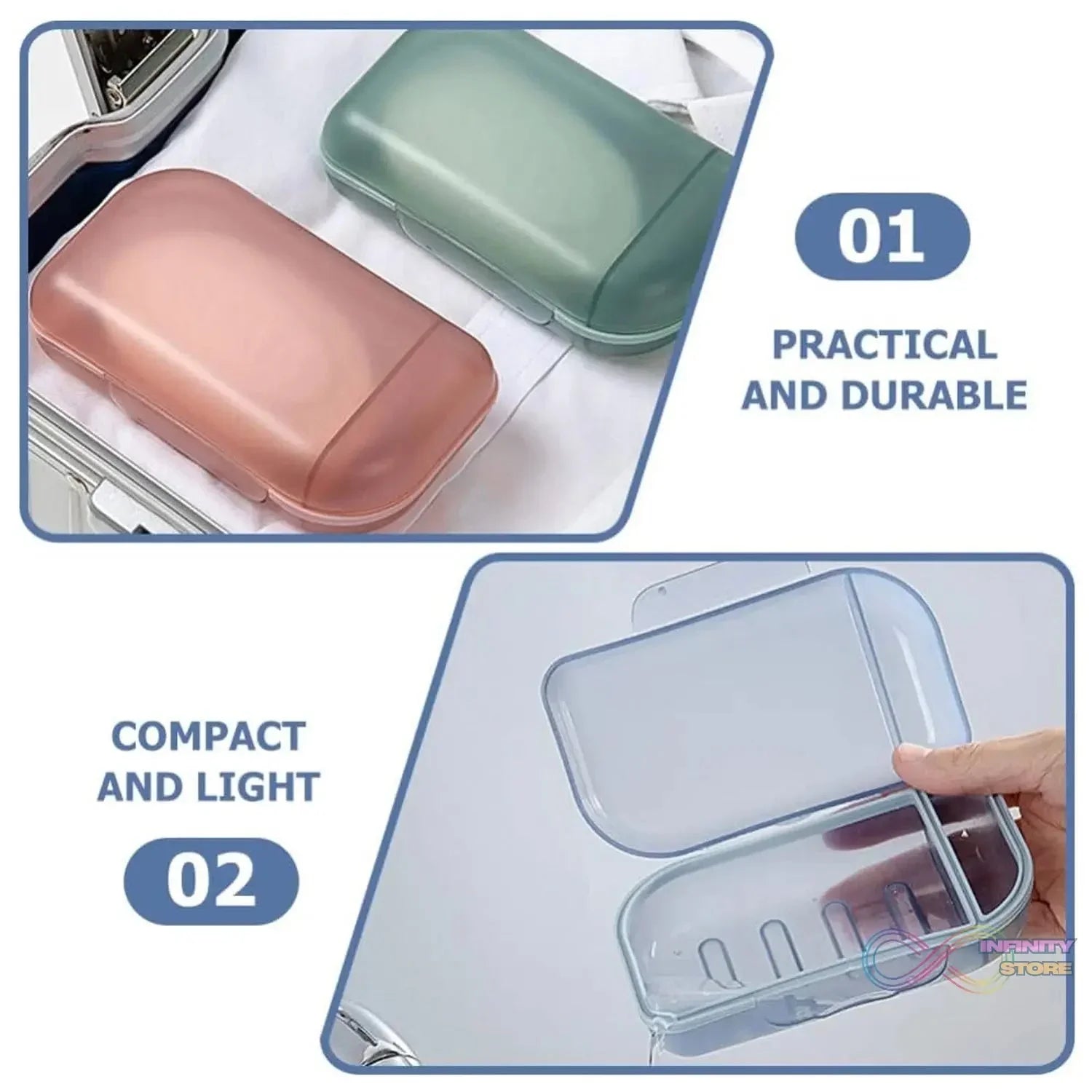 Travel Soap Container, Soap Travel Case with Lid (1 Pc) - infinityexculsivestore.com