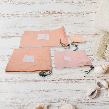 Travel Storage Bag Waterproof Nylon Drawstring Pouch Men and Women Folding Clothes Classified Organizers Packing Shoes Luggage Bags (4 Pc Set) - infinityexculsivestore.com