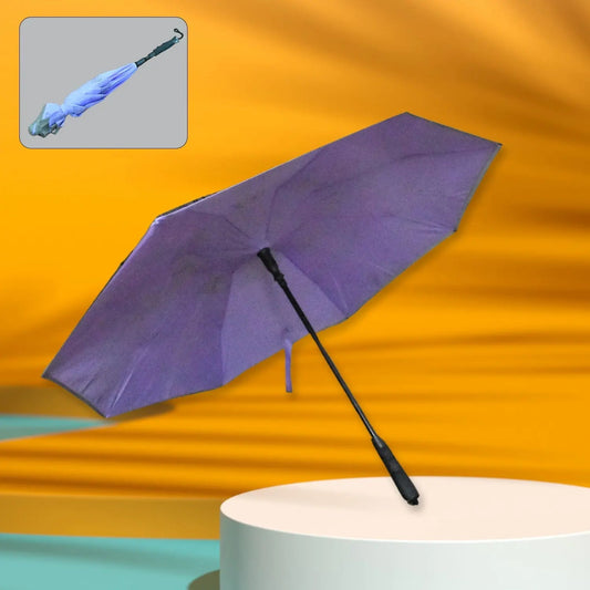 Travel Umbrella Windproof Umbrella Compact Folding Reverse Umbrella Unique Folding Umbrella (1 pc) - infinityexculsivestore.com