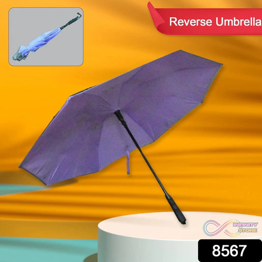 Travel Umbrella Windproof Umbrella Compact Folding Reverse Umbrella Unique Folding Umbrella (1 pc) - infinityexculsivestore.com