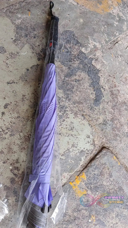 Travel Umbrella Windproof Umbrella Compact Folding Reverse Umbrella Unique Folding Umbrella (1 pc) - infinityexculsivestore.com