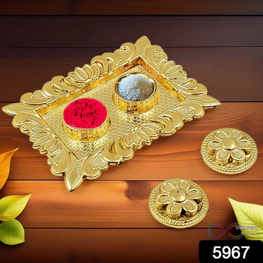 Tray Shape Rakasha Bandhan Special Puja Thali (1 Pc) - infinityexculsivestore.com