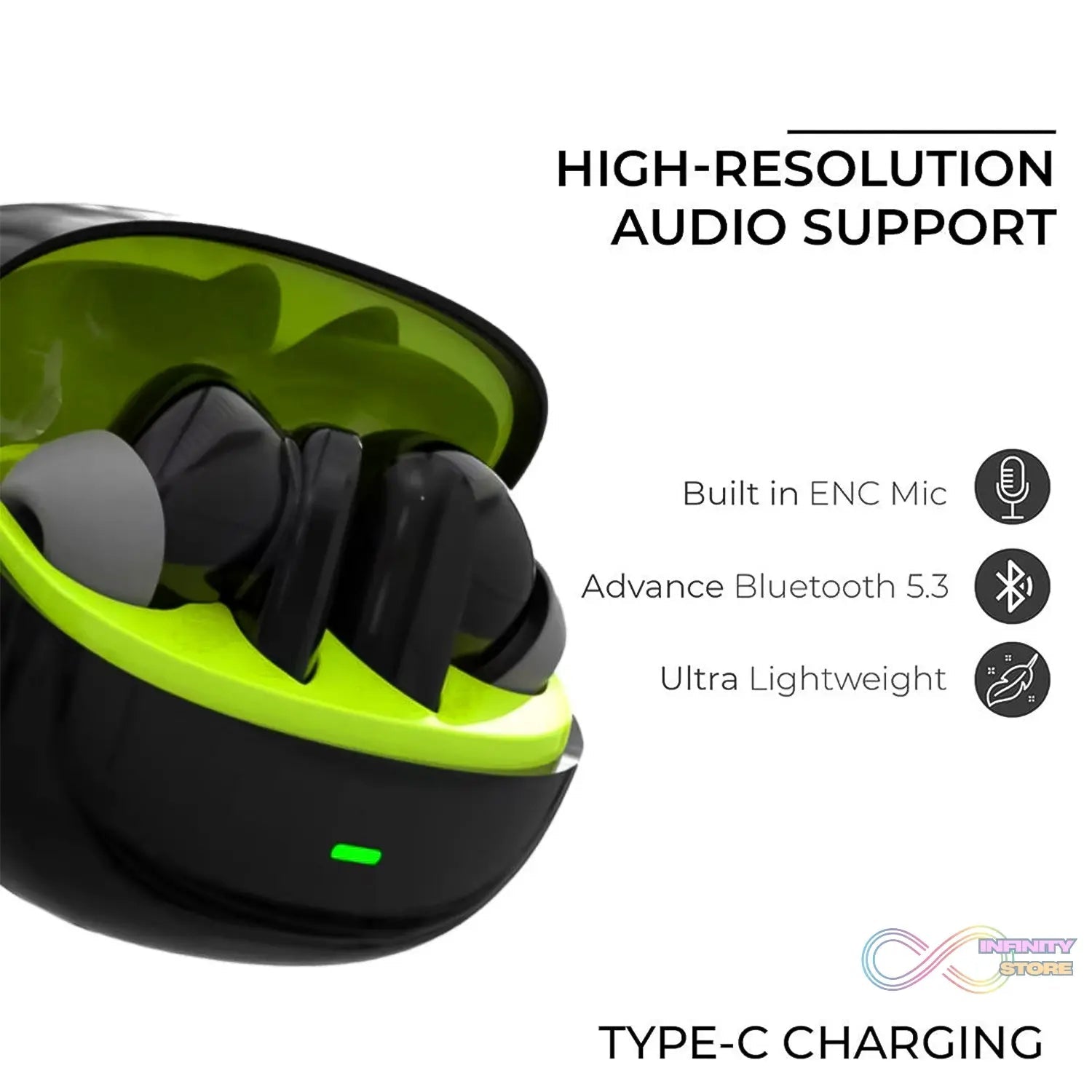 True Wireless Earbuds | Best Low Latency | Bluetooth Headset (1 Set) - infinityexculsivestore.com