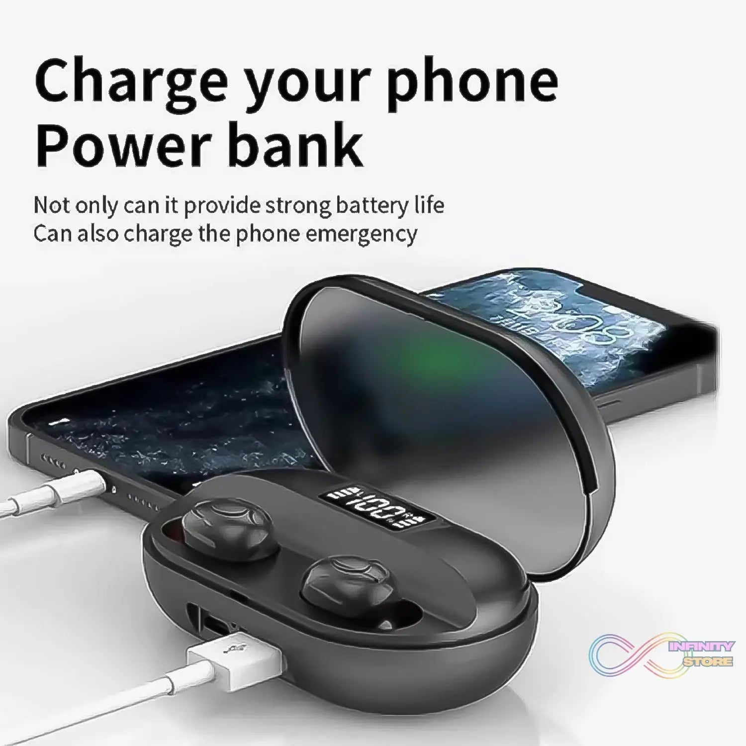 Tws Dual Pairing Earbuds with Mic Advanced ENC, Long Playtime Headset - infinityexculsivestore.com