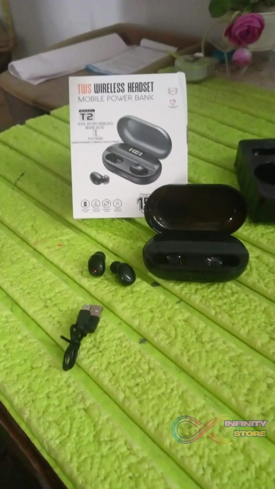 Tws Dual Pairing Earbuds with Mic Advanced ENC, Long Playtime Headset - infinityexculsivestore.com