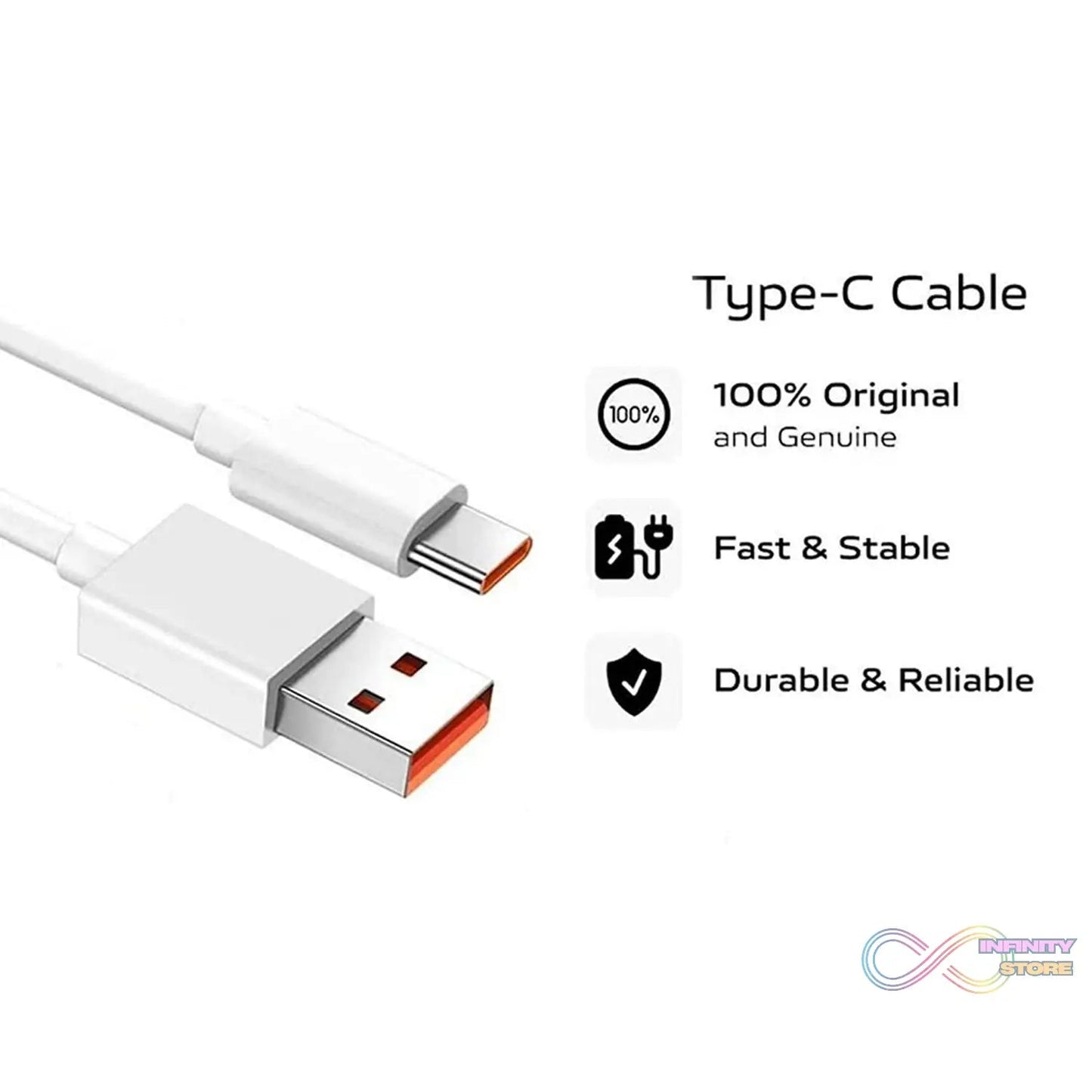 Type C data cable Fast Charging Cable (1 Mtr. / 1 Pc) - infinityexculsivestore.com