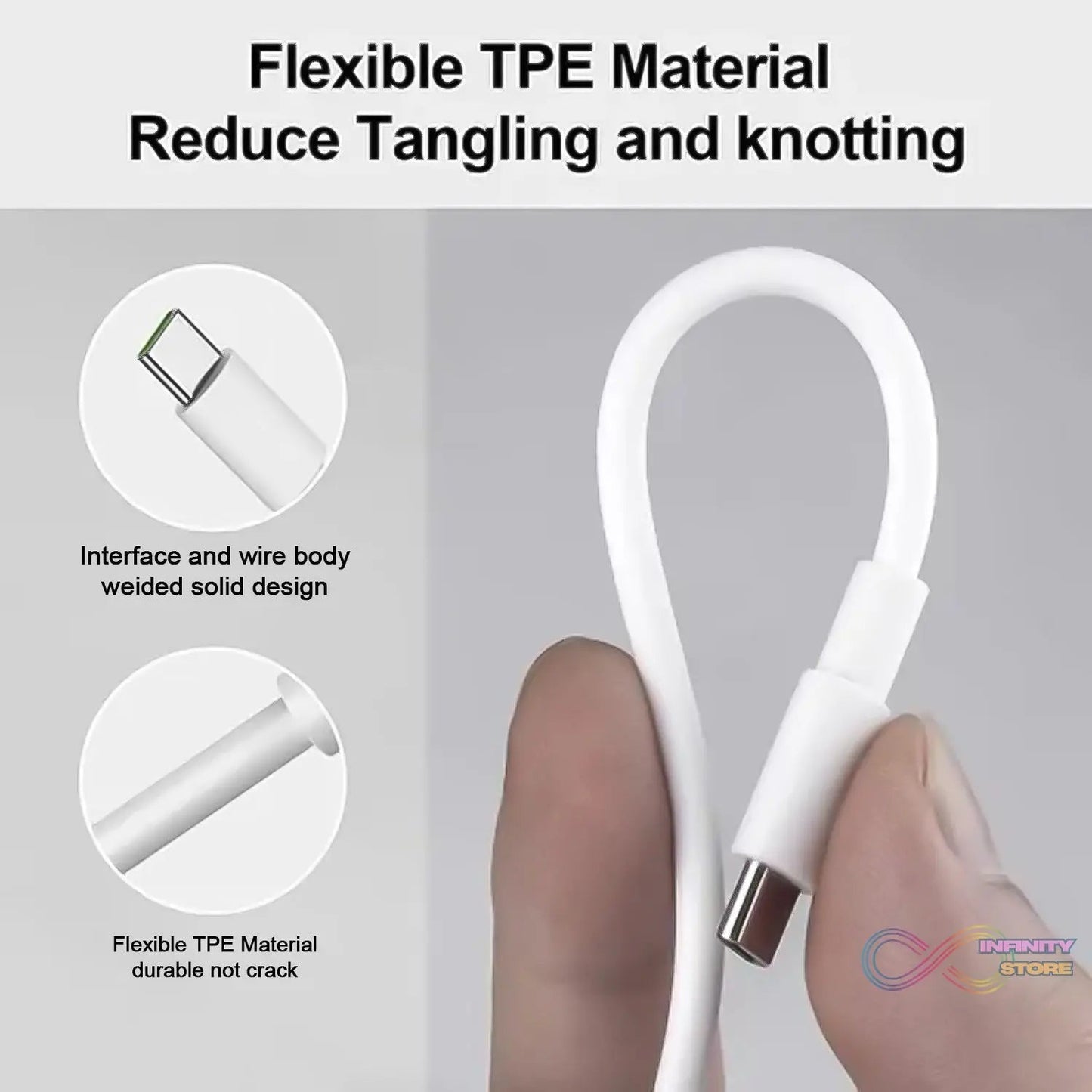Type C data cable Fast Charging Cable (1 Mtr. / 1 Pc) - infinityexculsivestore.com