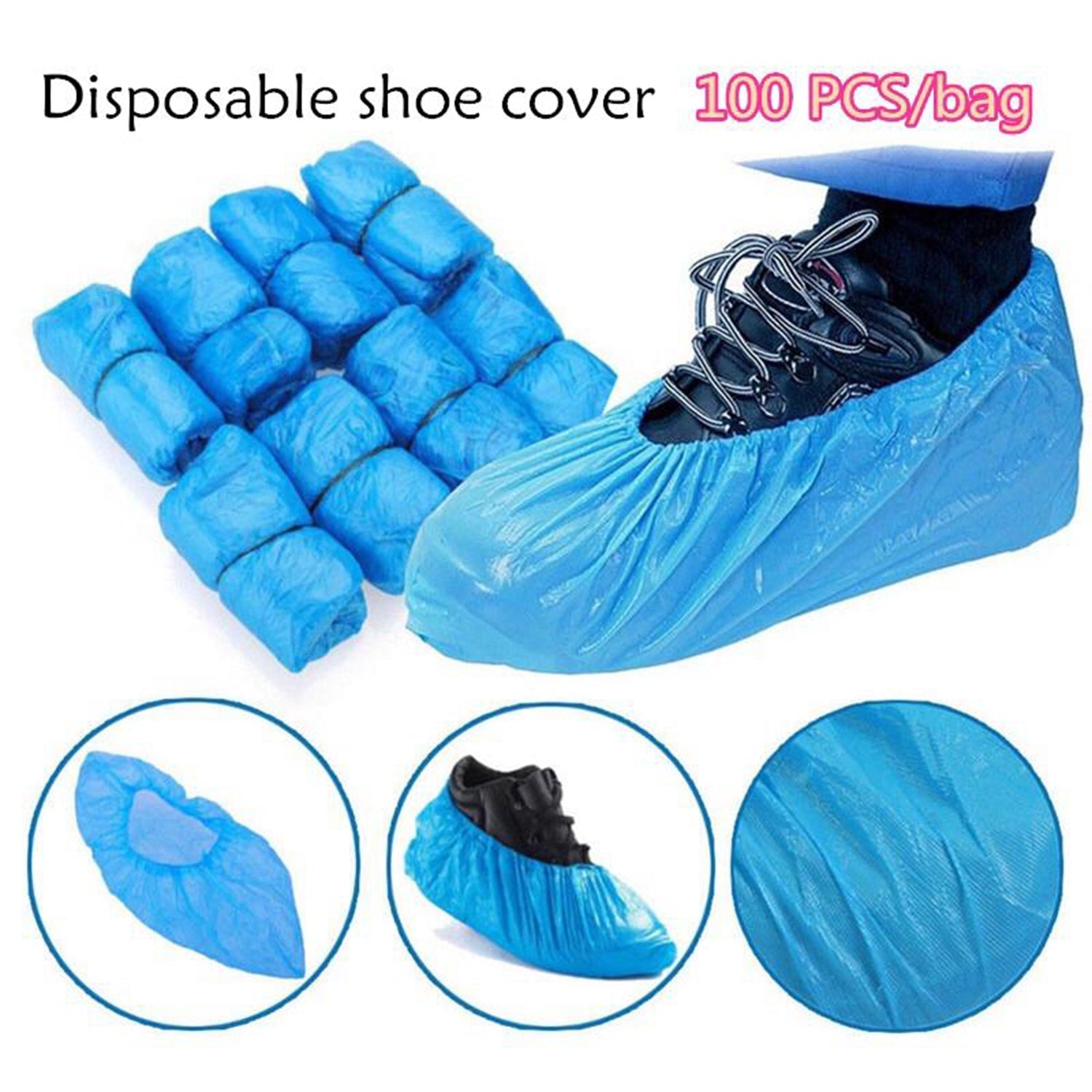 Type Plastic Elastic Top Disposable Shoe Cover for Rainy Season (50 Pairs) - infinityexculsivestore.com