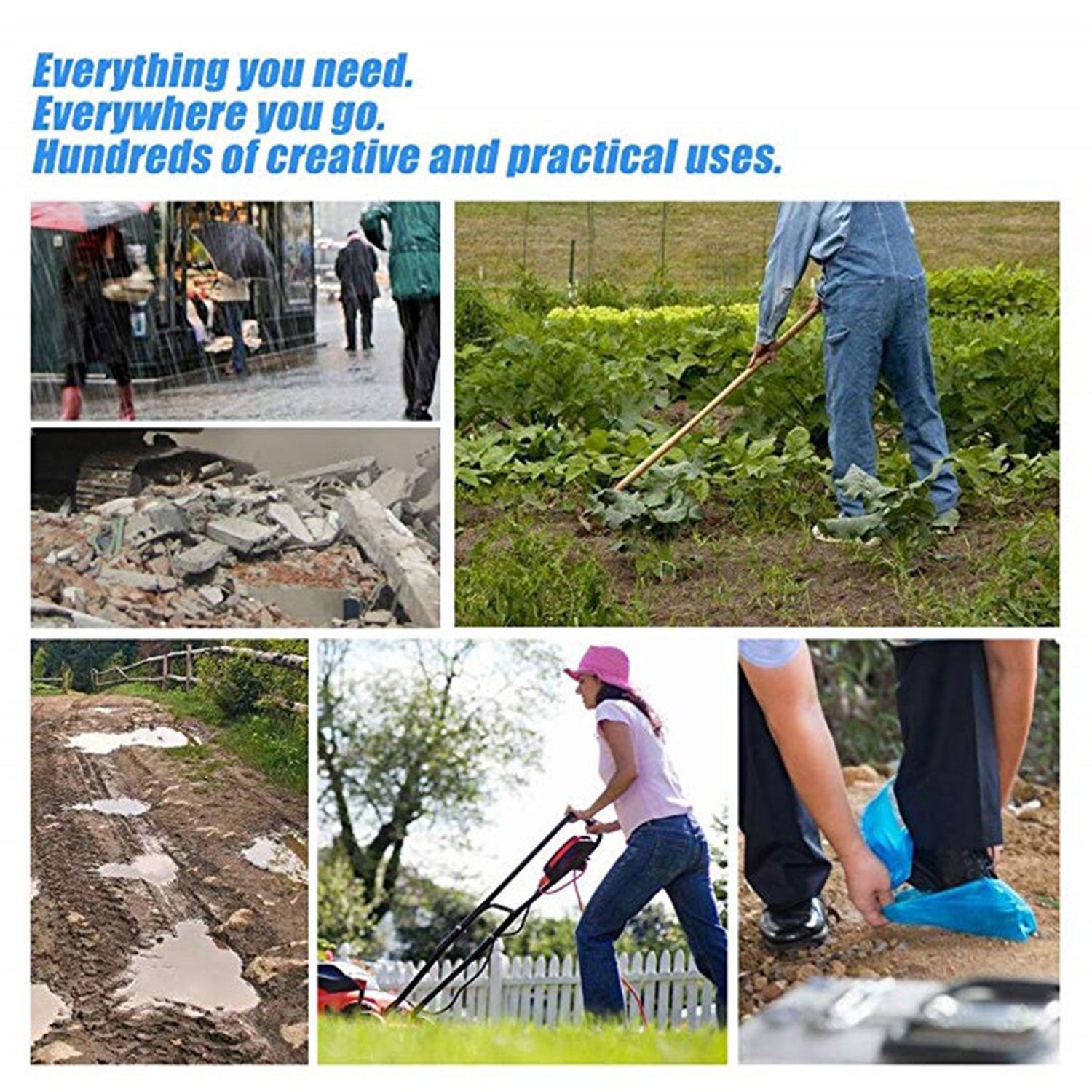 Type Plastic Elastic Top Disposable Shoe Cover for Rainy Season (50 Pairs) - infinityexculsivestore.com