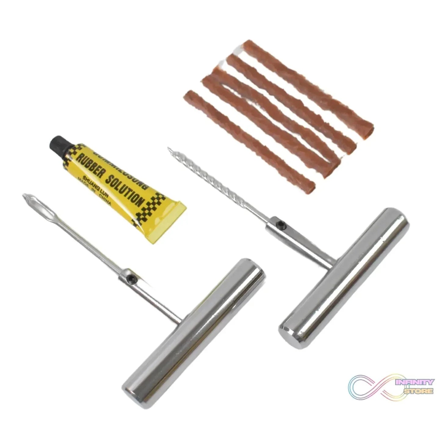 Tyre Repair Puncture Kit with 5 Rubber Strips (8 Pcs Set) - infinityexculsivestore.com