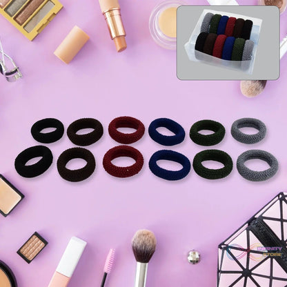 Tyre Shape Hair Rubber Bands Pack of 12 (Multicolour) - infinityexculsivestore.com