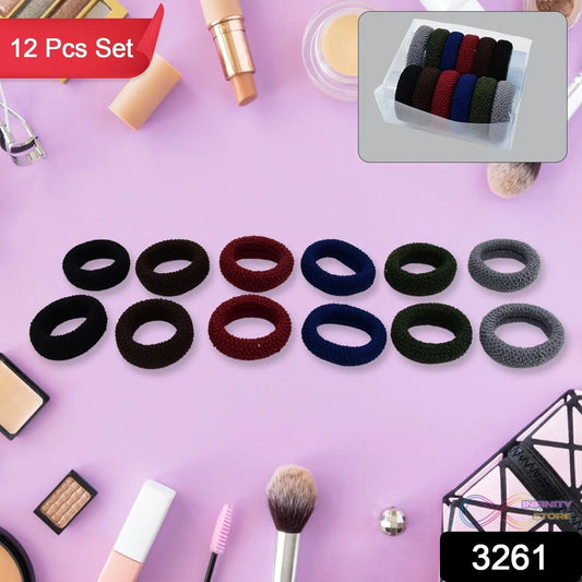 Tyre Shape Hair Rubber Bands Pack of 12 (Multicolour) - infinityexculsivestore.com