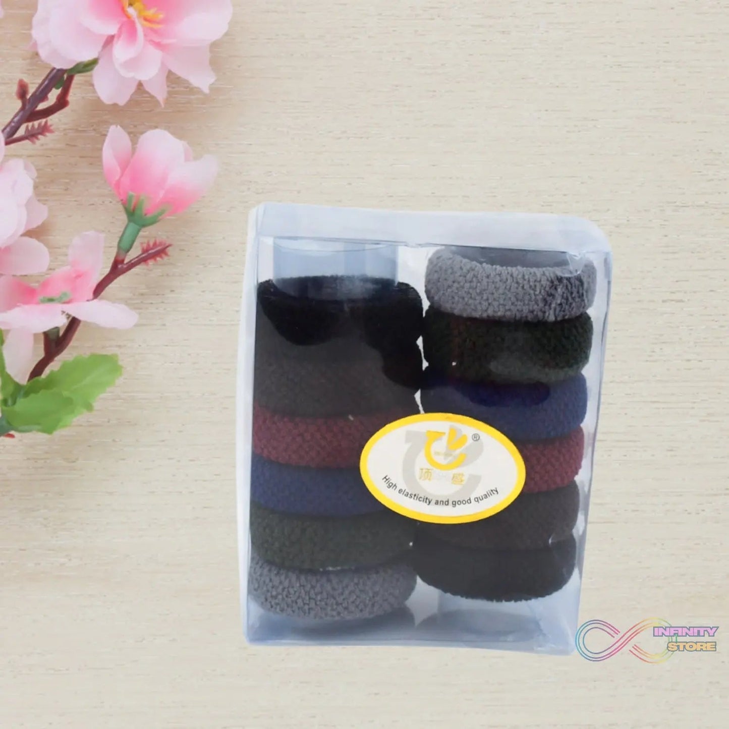 Tyre Shape Hair Rubber Bands Pack of 12 (Multicolour) - infinityexculsivestore.com