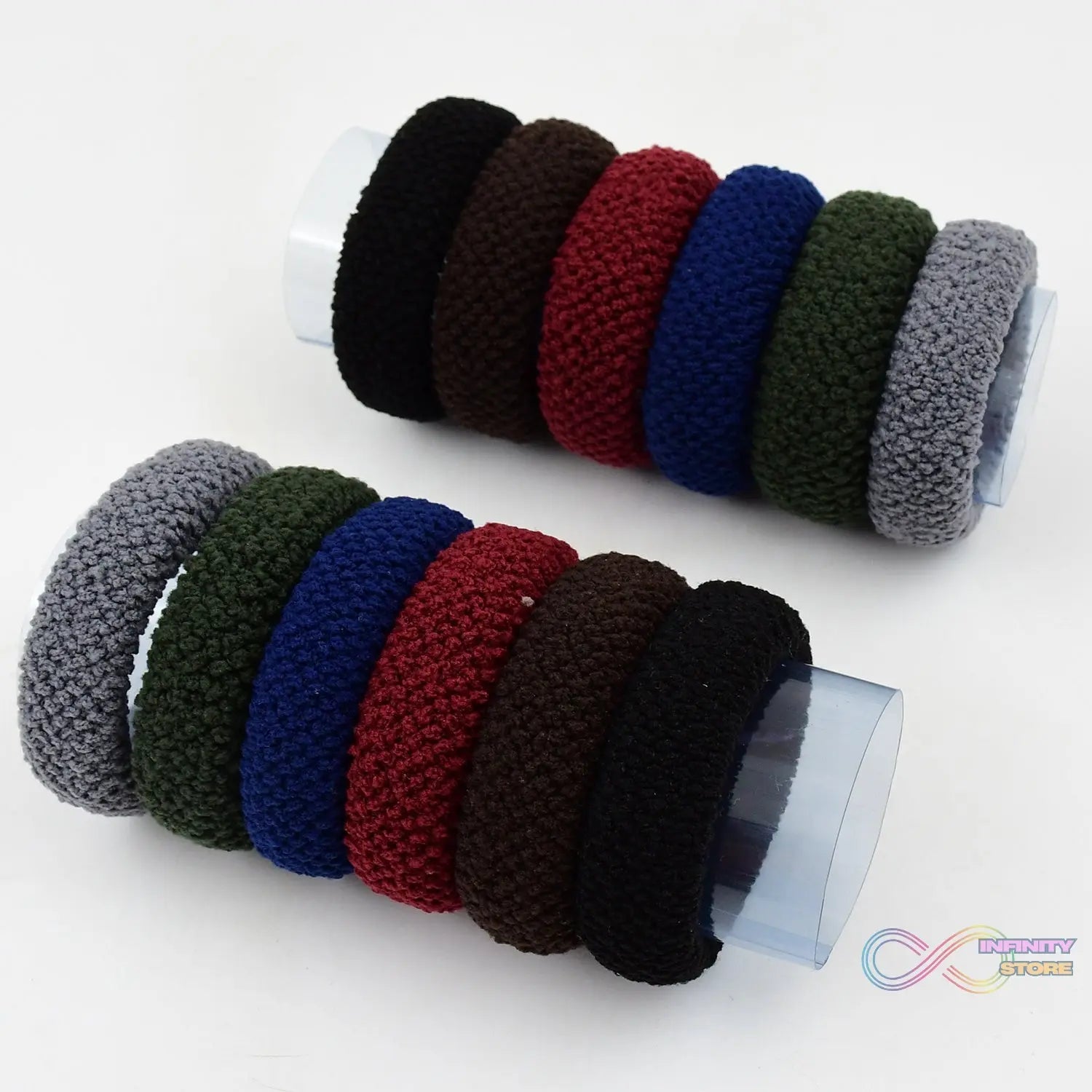Tyre Shape Hair Rubber Bands Pack of 12 (Multicolour) - infinityexculsivestore.com