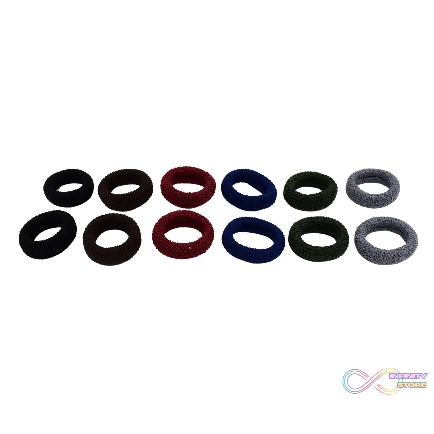Tyre Shape Hair Rubber Bands Pack of 12 (Multicolour) - infinityexculsivestore.com