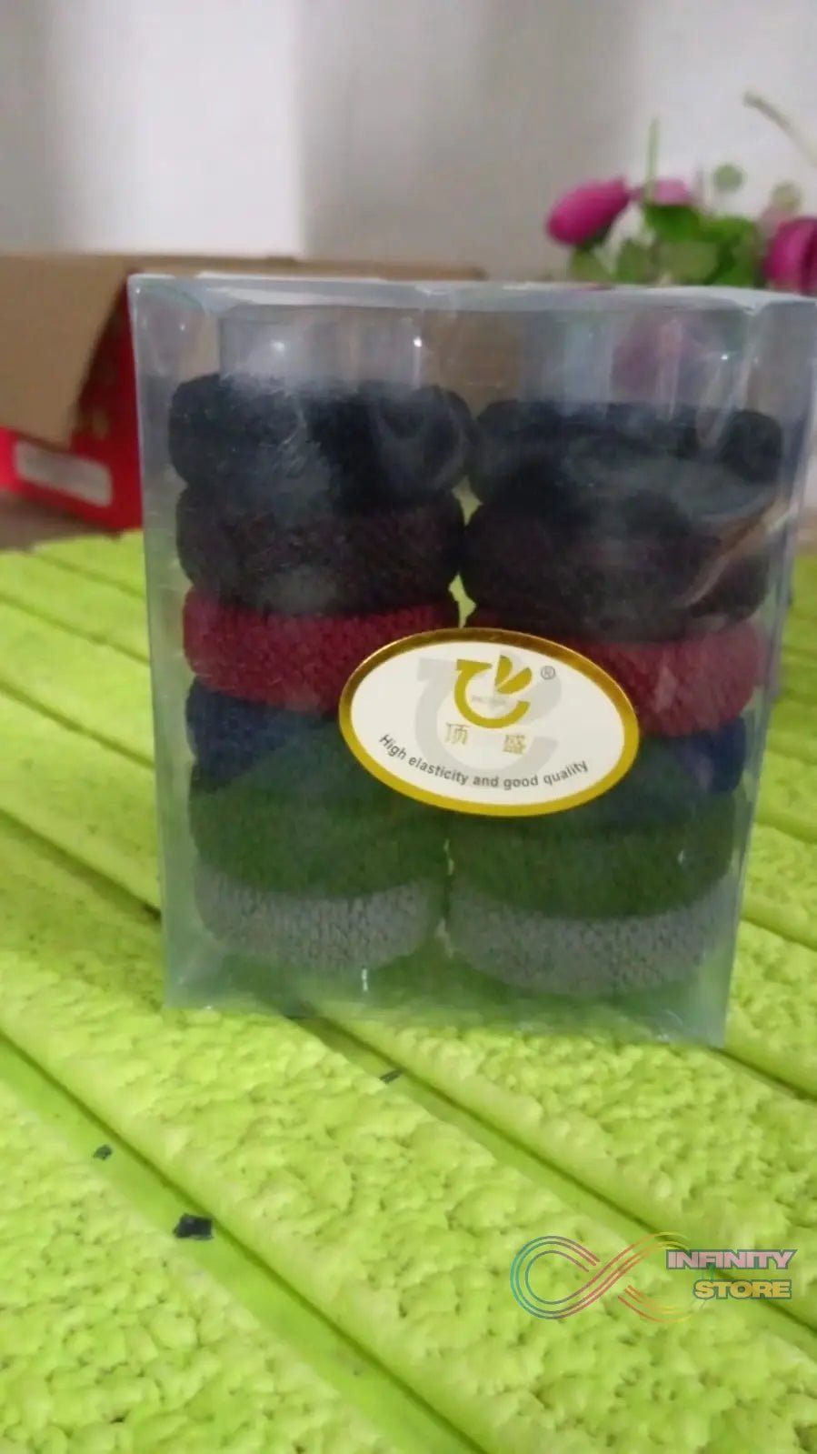 Tyre Shape Hair Rubber Bands Pack of 12 (Multicolour) - infinityexculsivestore.com