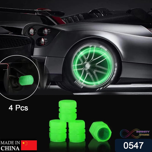 Tyre Valve Caps Luminous Glow Car Tire Air Stem Valve Cap Covers vaal cap ( 4 Pcs Mix Colour) - infinityexculsivestore.com