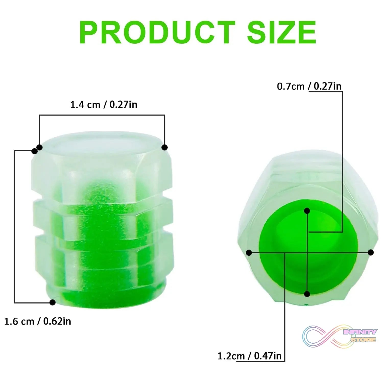 Tyre Valve Caps Luminous Glow Car Tire Air Stem Valve Cap Covers vaal cap ( 4 Pcs Mix Colour) - infinityexculsivestore.com