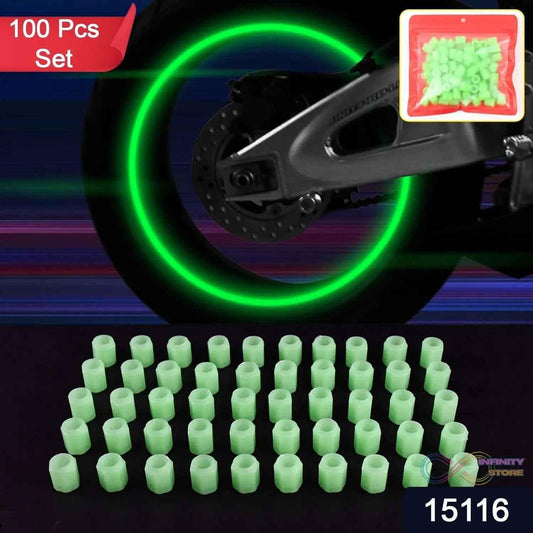 Tyre Valve Caps Luminous Glow Car Tire Valve Cap Covers vaal cap (100 Pcs Set) - infinityexculsivestore.com