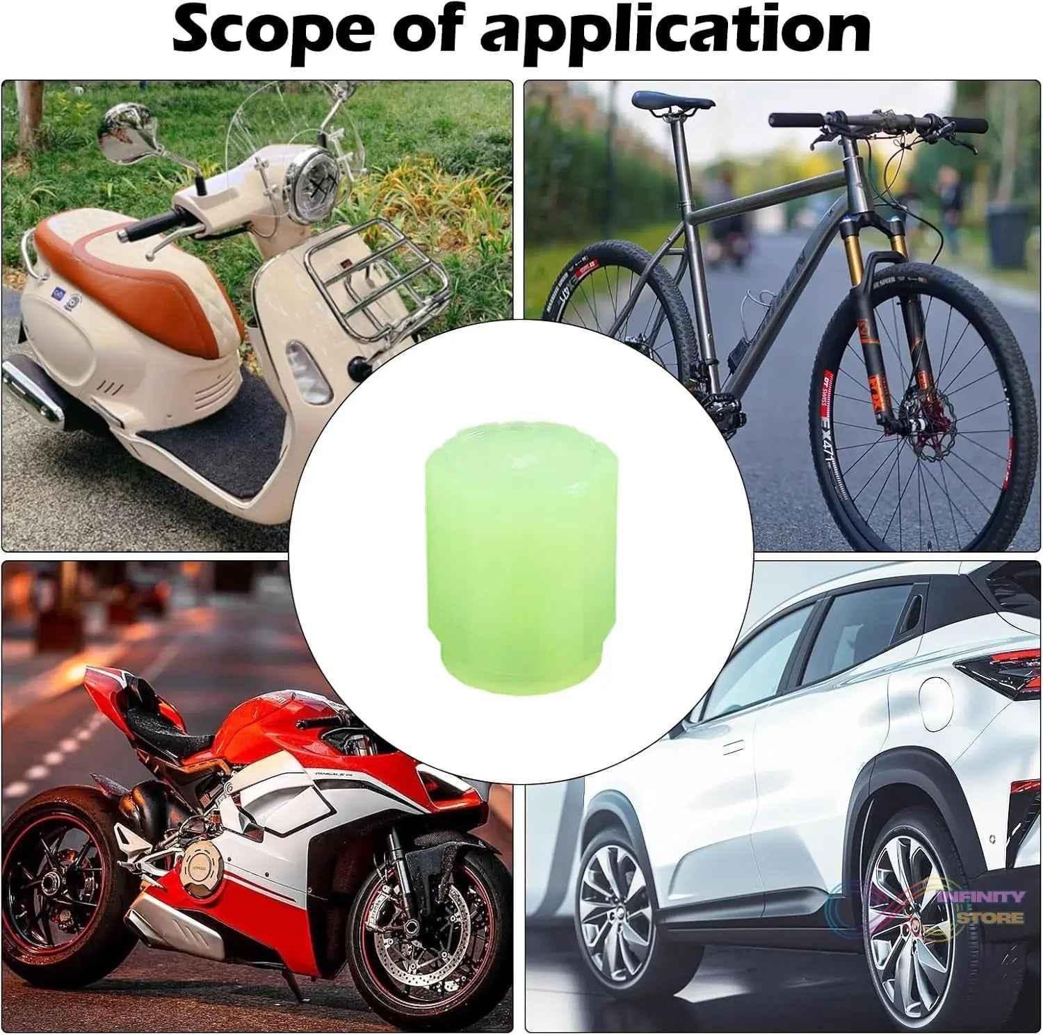 Tyre Valve Caps Luminous Glow Car Tire Valve Cap Covers vaal cap (100 Pcs Set) - infinityexculsivestore.com