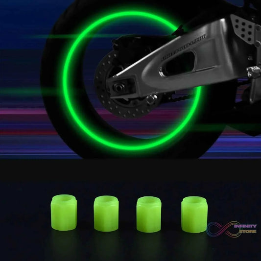 Tyre Valve Caps Luminous Glow Car Tire Valve Cap Covers vaal cap (4 Pcs Set) - infinityexculsivestore.com