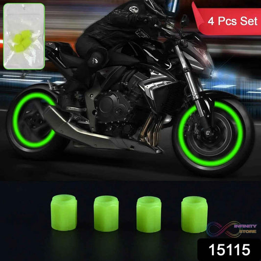 Tyre Valve Caps Luminous Glow Car Tire Valve Cap Covers vaal cap (4 Pcs Set) - infinityexculsivestore.com