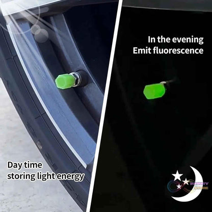 Tyre Valve Caps Luminous Glow Car Tire Valve Cap Covers vaal cap (4 Pcs Set) - infinityexculsivestore.com