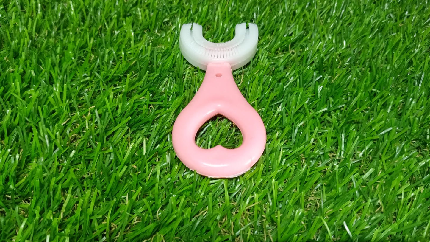 U - Shaped Toothbrush for Kids, 2 - 6 Years Kids Baby Infant Toothbrush, Food Grade Ultra Soft Silicone Brush Head. - infinityexculsivestore.com