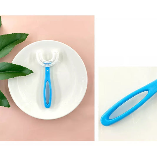 U - Shaped Toothbrush for Kids Manual Whitening Toothbrush Silicone Brush Head for Kids Children Infant Toothbrush For 2 - 6 Years - infinityexculsivestore.com