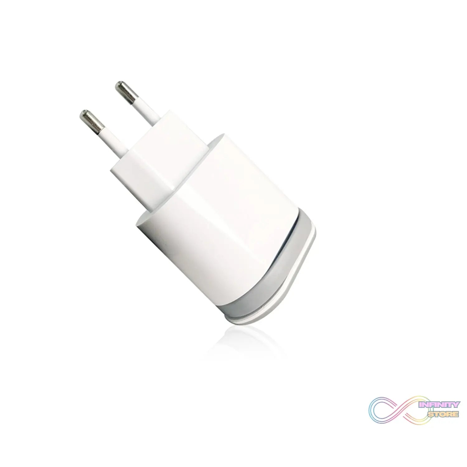 USB fast charger adapter with visible charging port and power specifications.