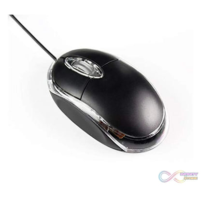 USB optical mouse with a clear view of its scroll wheel and buttons