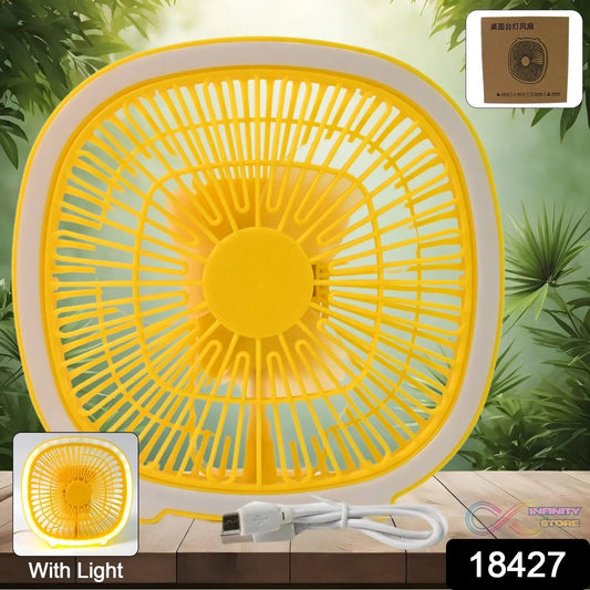USB PORTABLE MINI DESK FAN WITH LIGHT (1 PC) - infinityexculsivestore.com