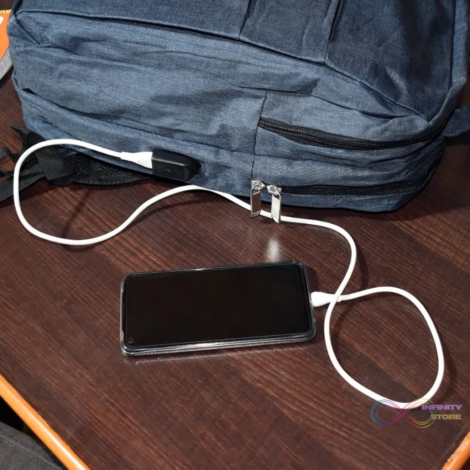 laptop bag with USB charging point.