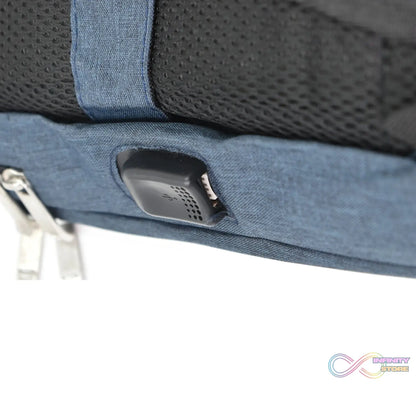 Detailed view of USB point in laptop bag.