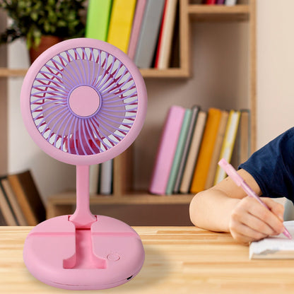 USB Rechargeable Portable Fan With LED Light Heavy Duty & Foldable Fan With Charging Port Home, Outdoor, Temple - infinityexculsivestore.com