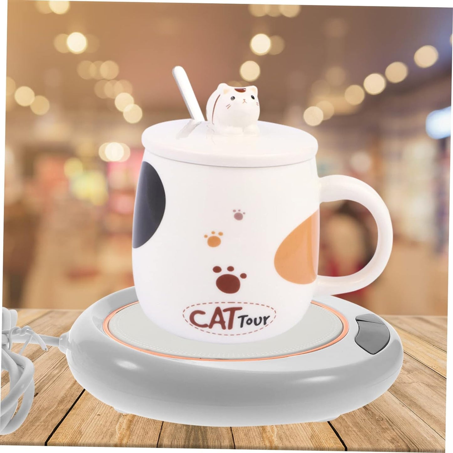 USB Warm Coaster Heated Coffee Mug Portable Office Desk Portable Cup, Heater Coffee Mug Warmer Electric Cup Warmer (1 Pc) - infinityexculsivestore.com