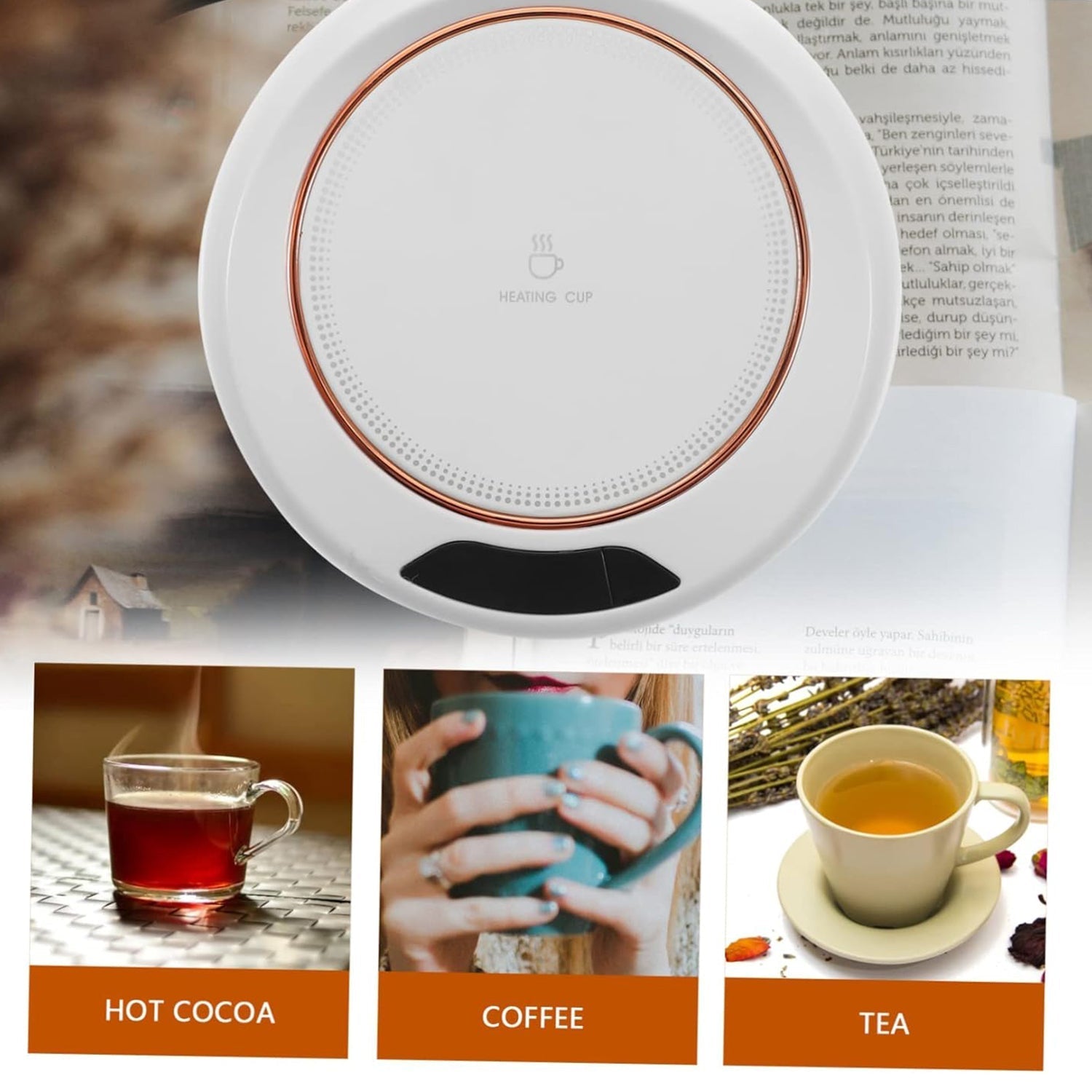 USB Warm Coaster Heated Coffee Mug Portable Office Desk Portable Cup, Heater Coffee Mug Warmer Electric Cup Warmer (1 Pc) - infinityexculsivestore.com