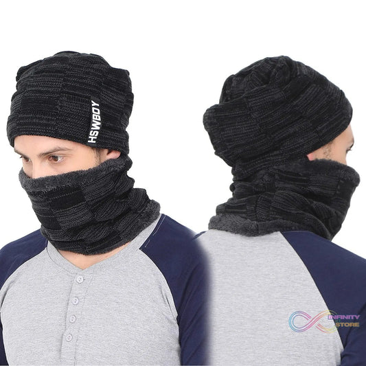 Ultra Soft Unisex Woolen Beanie Cap Plus Muffler Scarf - infinityexculsivestore.com